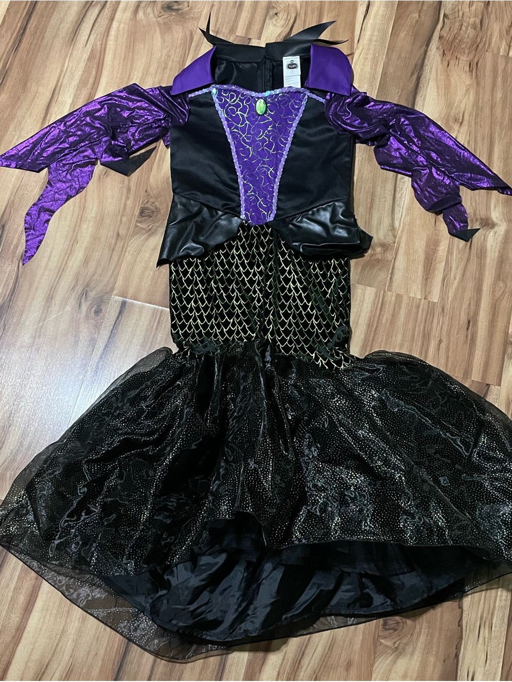 Disney Villains Maleficent Girls Costume Dress Purple Black Size M 8-10
